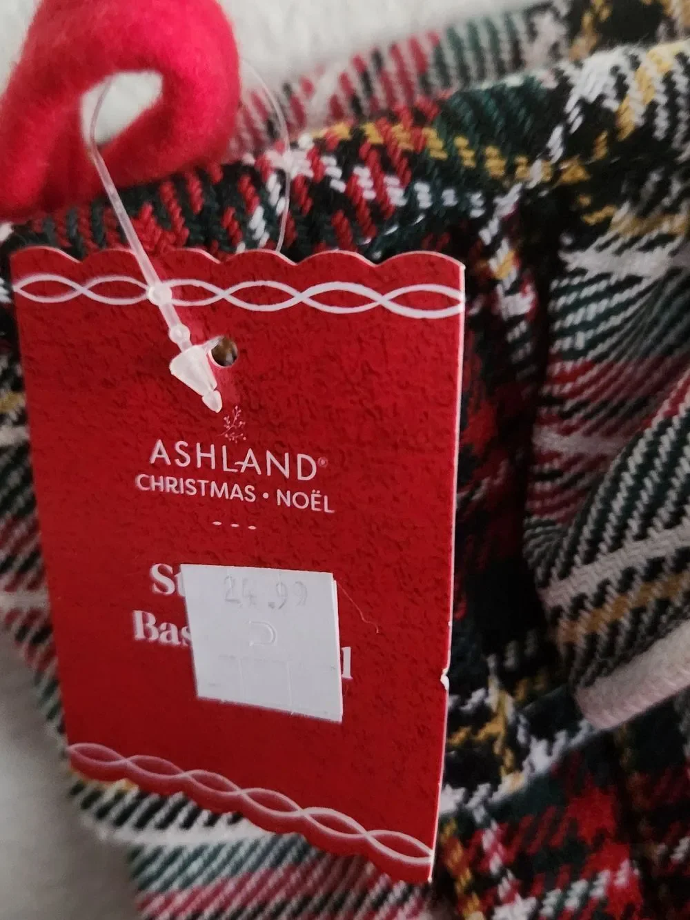Ashland Christmas Noel Set Of 2 Holiday Stockings Plaid Ruffle Trim NWT